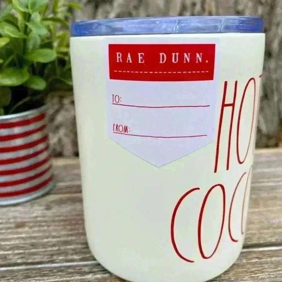 NEW - Rae Dunn - HOT COCOA - insulated stainless Steel Christmas Mug/Cup w/lid - Picture 4 of 11